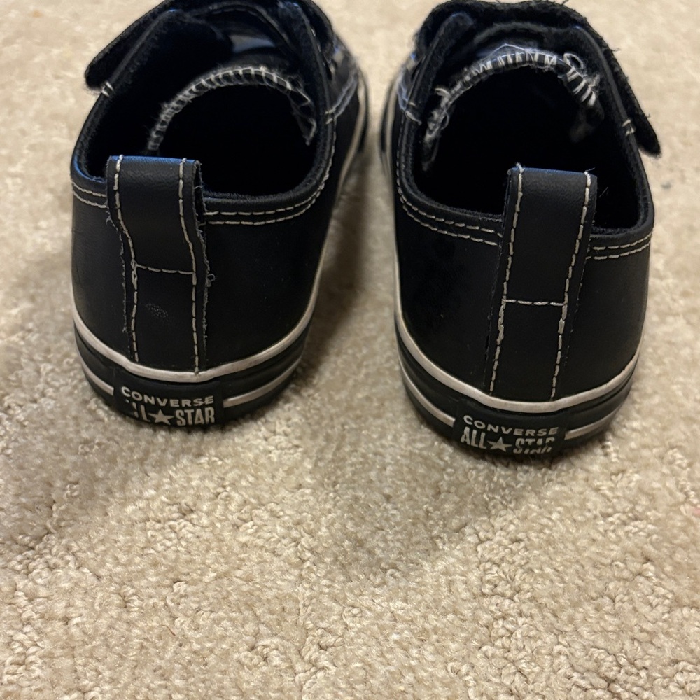 Converse Kids Black and White Velcro Sneakers - Picture 3 of 5